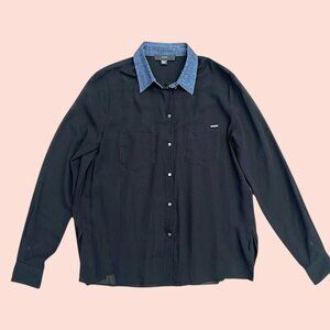 2000s Diesel Sheer Denim Collar Shirt